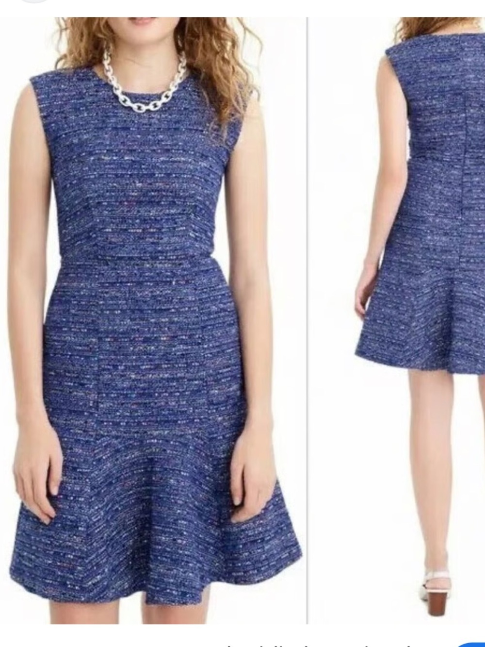 J. Crew Royal Blue Tweed Dress with Multicolor Flecks | 4